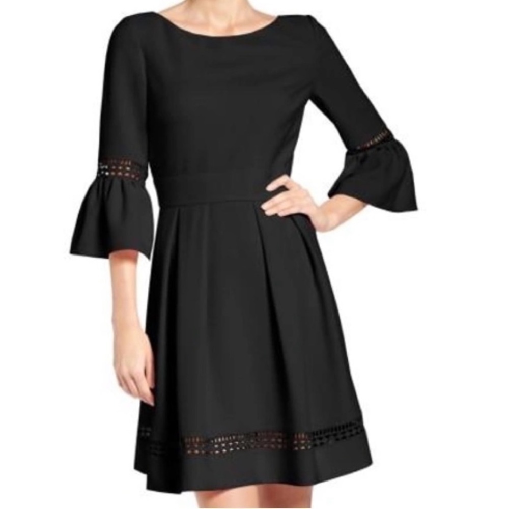 Eliza J Black Bell Sleeve Fit & Flare Dress Style EJ7M4254 Size 18